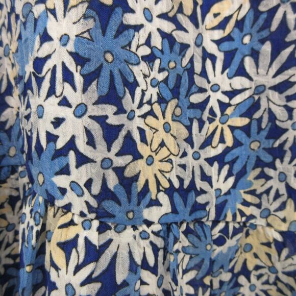 Floral Mini Skirt Size Large Blue Ruffle Lined Zipper Feminine Flowy Casual NWT - Picture 4 of 12